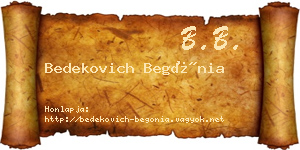 Bedekovich Begónia névjegykártya